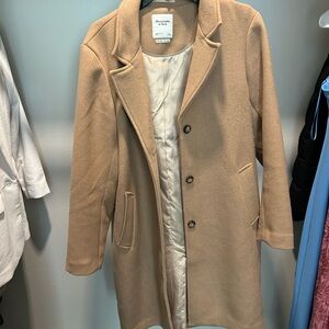 Abercrombie & Fitch Tan Wool Blend Coat